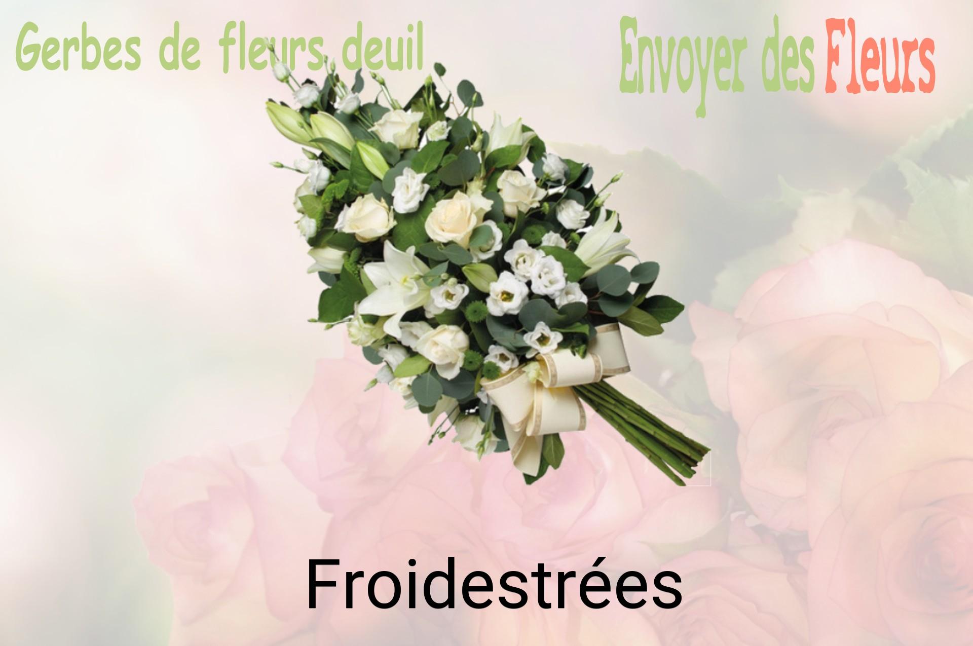 Gerbe de fleurs de deuil livrée à Froidestrées